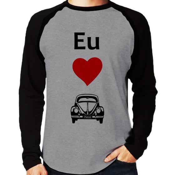 Imagem de Camiseta Raglan Eu amo fusca Manga Longa - Foca na Moda