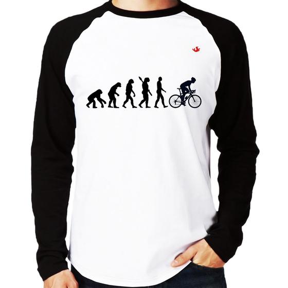 Imagem de Camiseta Raglan Evolução do Ciclista Manga Longa - Foca na Moda