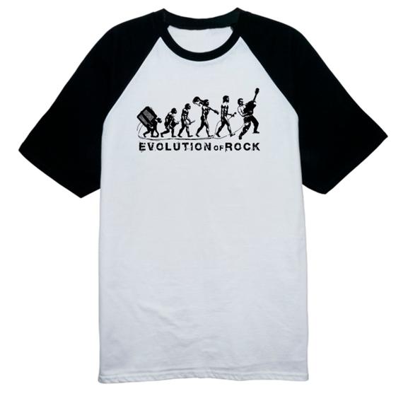 Imagem de Camiseta Raglan Evolucao do Rock