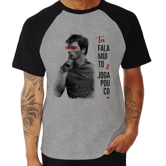 Imagem de Camiseta Raglan Fala muito & Joga pouco - Foca na Moda