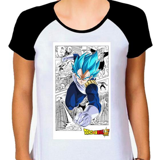 Imagem de Camiseta Raglan Feminina Branca Desenho Anime Dragon Ball 03