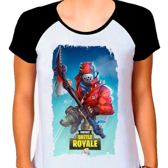 Imagem de Camiseta Raglan Feminina Branca Fortnite 14