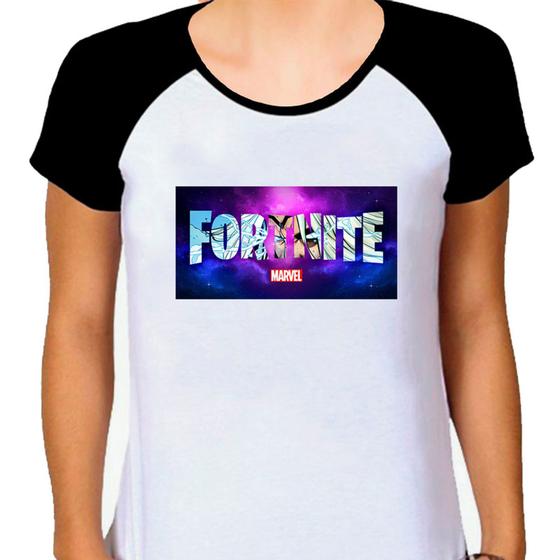 Imagem de Camiseta Raglan Feminina Branca Fortnite 21