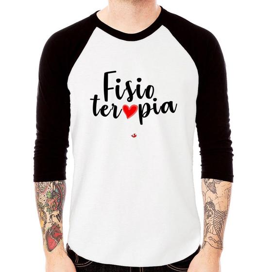 Imagem de Camiseta Raglan Fisioterapia por amor Manga 3/4 - Foca na Moda