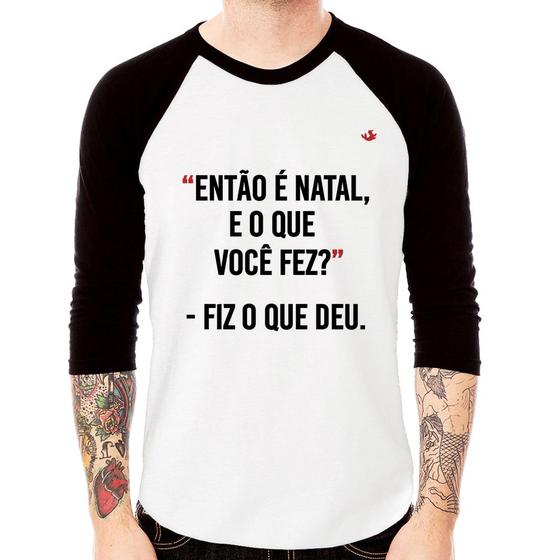 Imagem de Camiseta Raglan Fiz o que deu Manga 3/4 - Foca na Moda