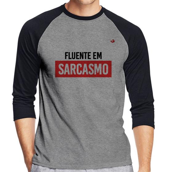 Imagem de Camiseta Raglan Fluente em sarcasmo Manga 3/4 - Foca na Moda