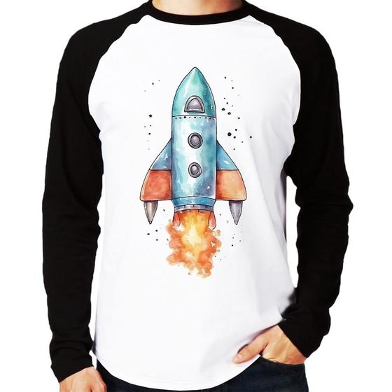 Imagem de Camiseta Raglan Foguete Manga Longa - Foca na Moda