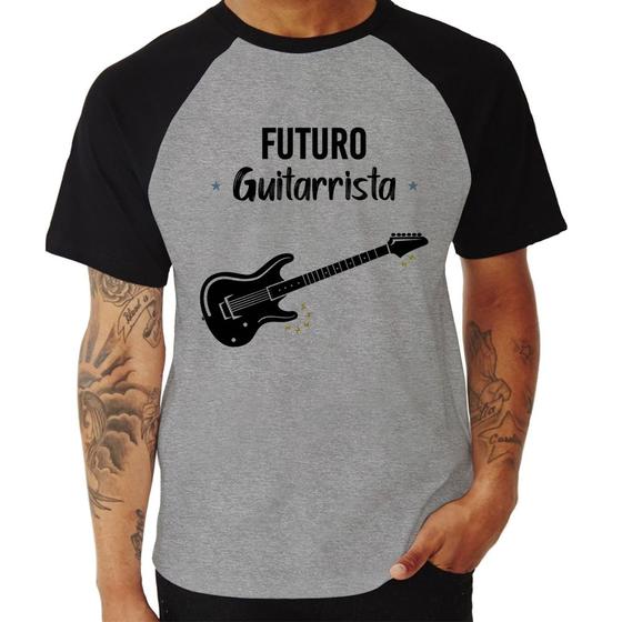 Imagem de Camiseta Raglan Futuro Guitarrista - Foca na Moda