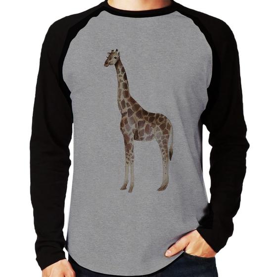 Imagem de Camiseta Raglan Girafa Manga Longa - Foca na Moda