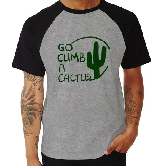 Imagem de Camiseta Raglan Go climb a cactus - Foca na Moda
