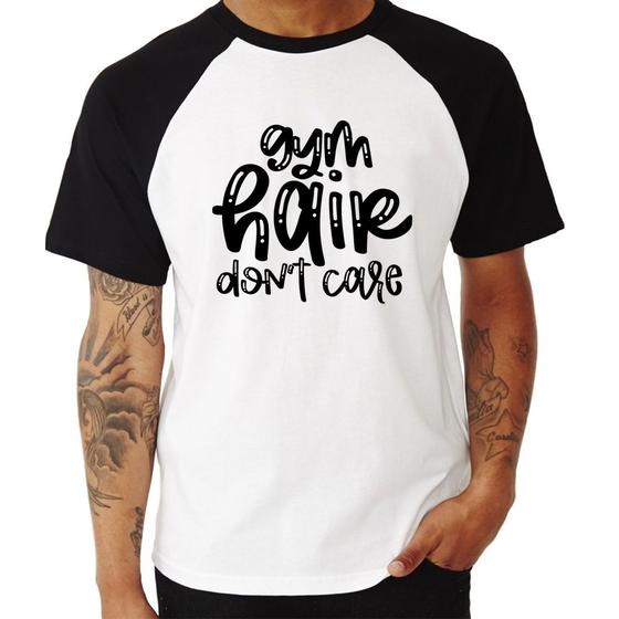 Imagem de Camiseta Raglan Gym Hair Don't Care - Foca na Moda