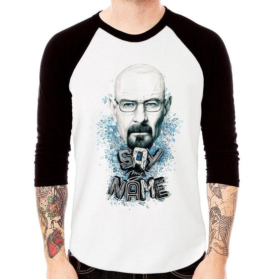 Imagem de Camiseta Raglan Heisenberg Say My Name Manga 3/4 - Foca na Moda