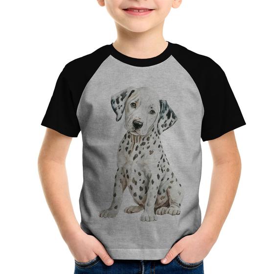 Imagem de Camiseta Raglan Infantil Cachorro Dálmata - Foca na Moda