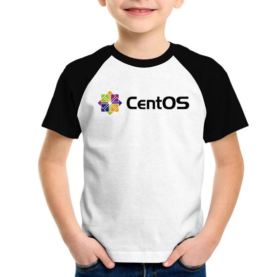 Imagem de Camiseta Raglan Infantil CentOS Linux Logo - Foca na Moda