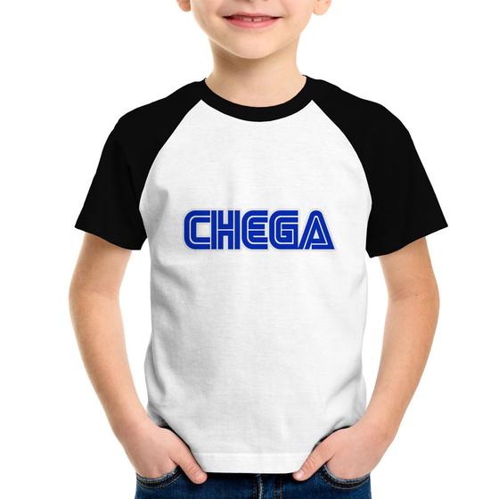 Imagem de Camiseta Raglan Infantil Chega - Foca na Moda