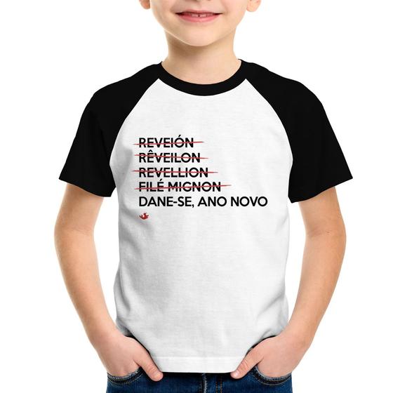 Imagem de Camiseta Raglan Infantil Dane-se, ano novo - Foca na Moda