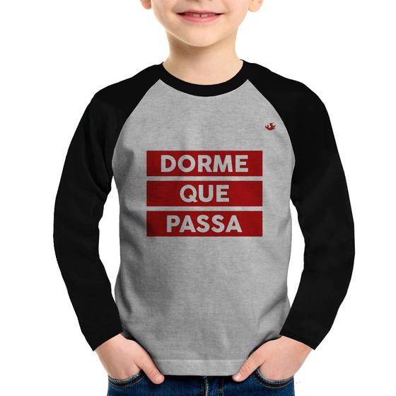 Imagem de Camiseta Raglan Infantil Dorme que passa Manga Longa - Foca na Moda