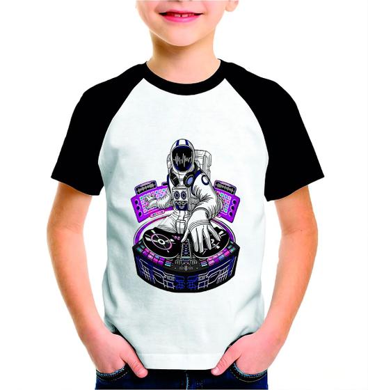 Imagem de Camiseta Raglan Infantil Estampada Poliéster DJ Astronauta