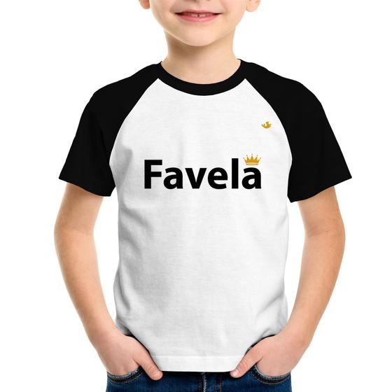 Imagem de Camiseta Raglan Infantil Favela - Foca na Moda