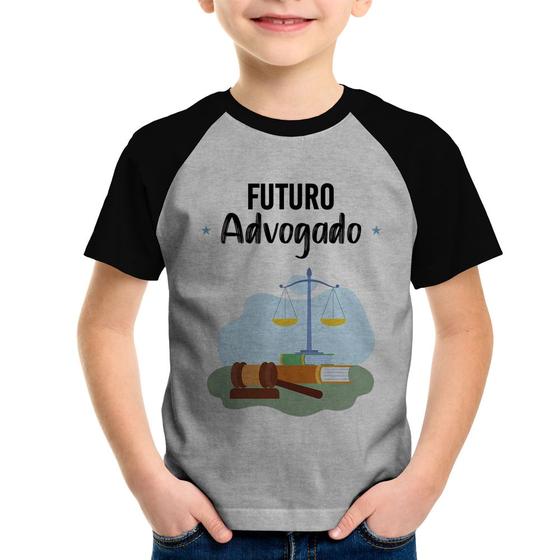 Imagem de Camiseta Raglan Infantil Futuro Advogado - Foca na Moda