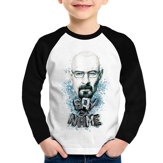 Imagem de Camiseta Raglan Infantil Heisenberg Say My Name Manga Longa - Foca na Moda