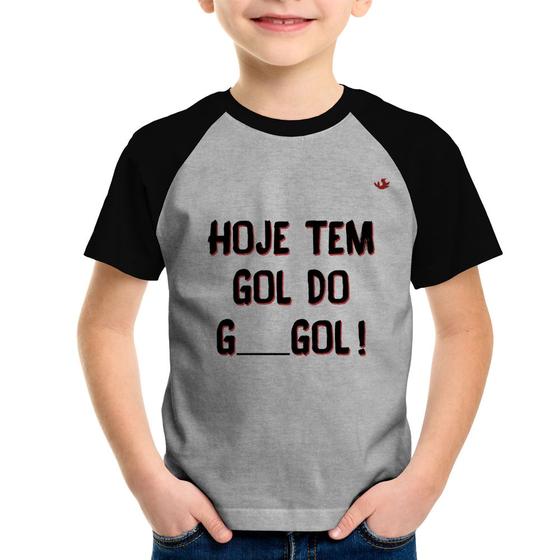 Imagem de Camiseta Raglan Infantil Hoje tem gol do G ___ gol! - Foca na Moda