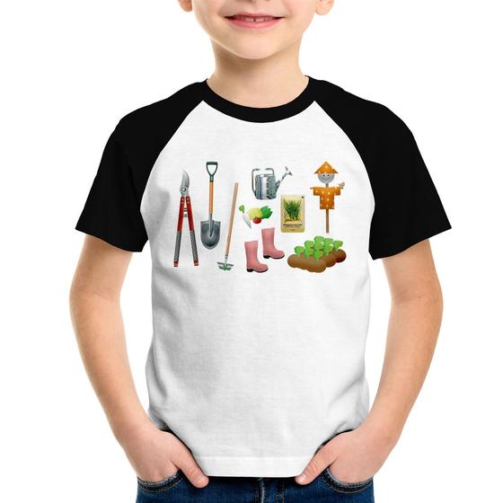 Imagem de Camiseta Raglan Infantil Jardinagem Paisagista - Foca na Moda