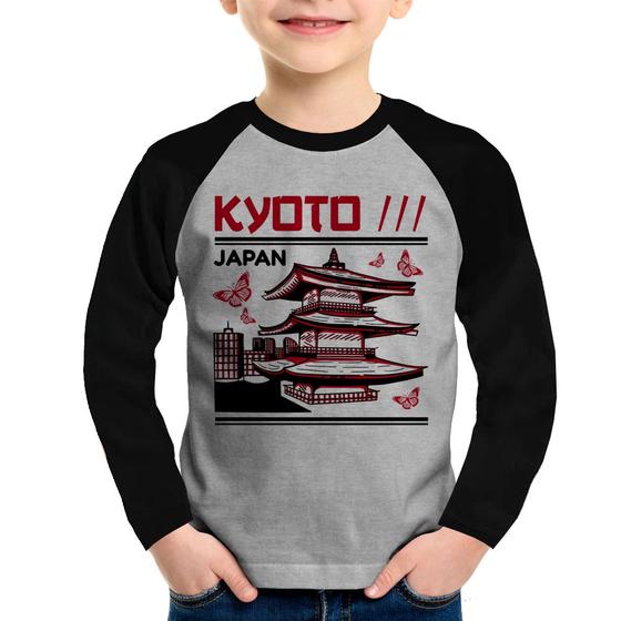 Imagem de Camiseta Raglan Infantil Kyoto Japan Manga Longa - Foca na Moda