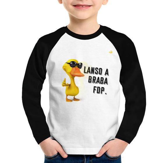 Imagem de Camiseta Raglan Infantil Lanso a braba fdp Manga Longa - Foca na Moda