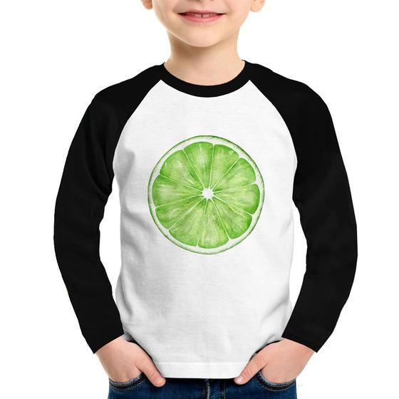 Imagem de Camiseta Raglan Infantil Limão Manga Longa - Foca na Moda