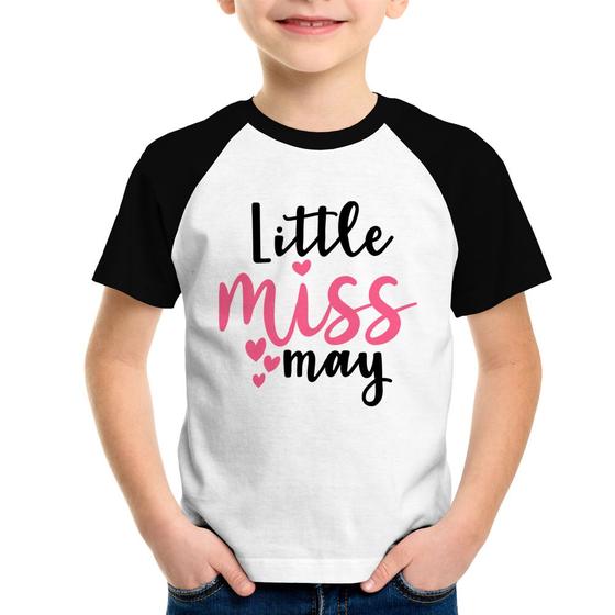 Imagem de Camiseta Raglan Infantil Little miss may - Foca na Moda