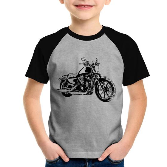 Imagem de Camiseta Raglan Infantil Moto Sportster XL 883 Iron Art - Foca na Moda