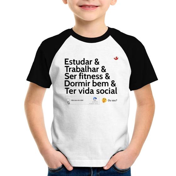 Imagem de Camiseta Raglan Infantil Não sou um robô... ou sou - Foca na Moda