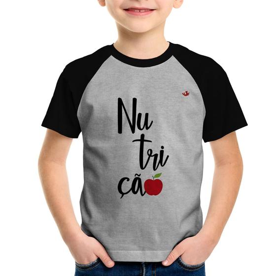 Imagem de Camiseta Raglan Infantil Nutrição - Foca na Moda