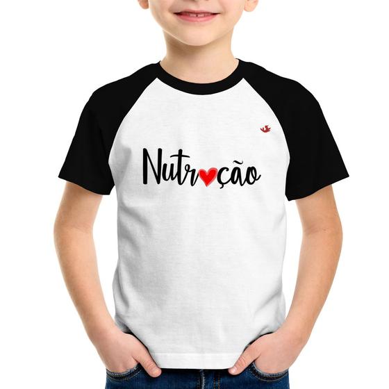 Imagem de Camiseta Raglan Infantil Nutrição por amor - Foca na Moda