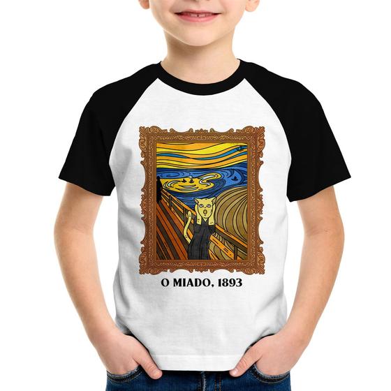 Imagem de Camiseta Raglan Infantil O miado, 1893 - Foca na Moda