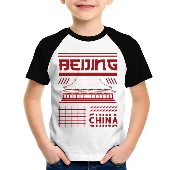 Imagem de Camiseta Raglan Infantil Pequim China  - Foca na Moda