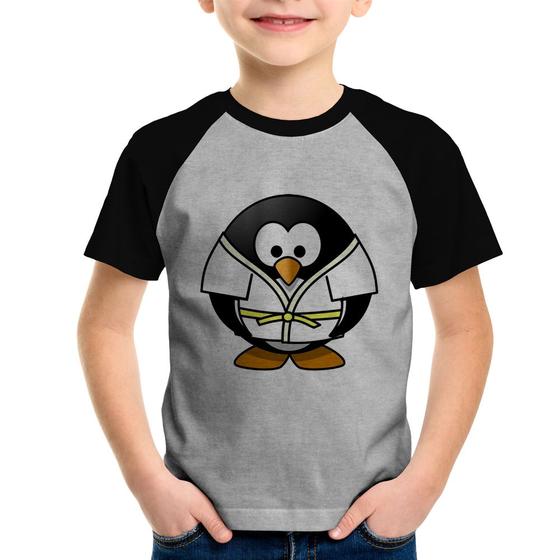 Imagem de Camiseta Raglan Infantil Pinguim Judô - Foca na Moda