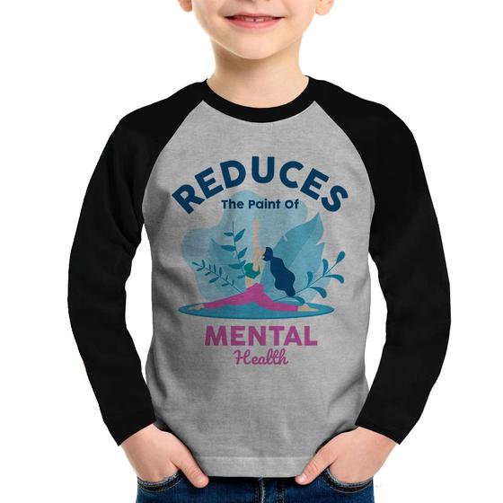 Imagem de Camiseta Raglan Infantil Reduces The Paint Of Menthal Health Manga Longa - Foca na Moda