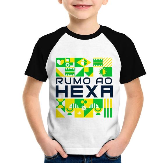 Imagem de Camiseta Raglan Infantil Rumo ao Hexa - Foca na Moda