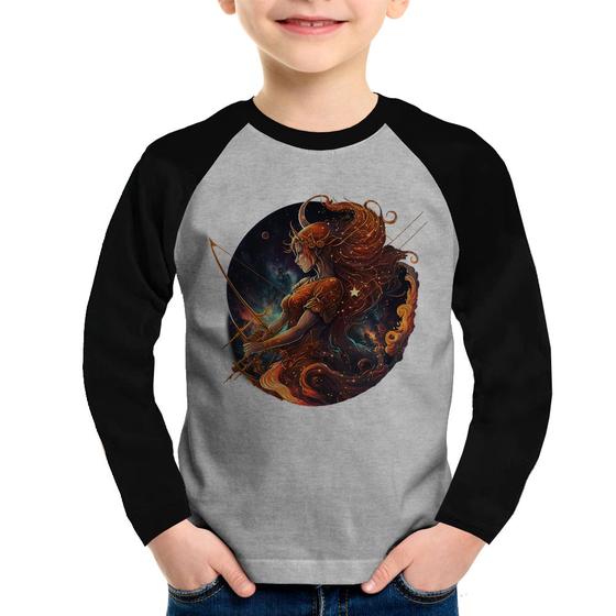 Imagem de Camiseta Raglan Infantil Sagitário Sígno Manga Longa - Foca na Moda