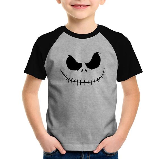 Imagem de Camiseta Raglan Infantil Scare Face - Foca na Moda