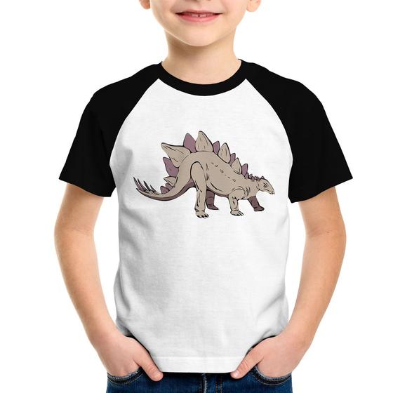 Imagem de Camiseta Raglan Infantil Stegosaurus - Foca na Moda