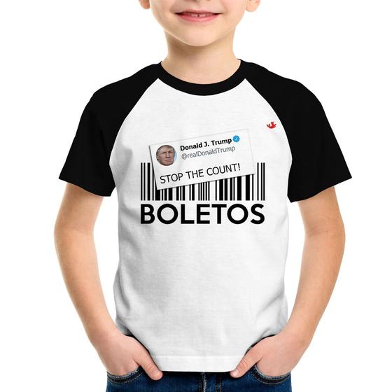 Imagem de Camiseta Raglan Infantil Stop the Count Boletos - Foca na Moda