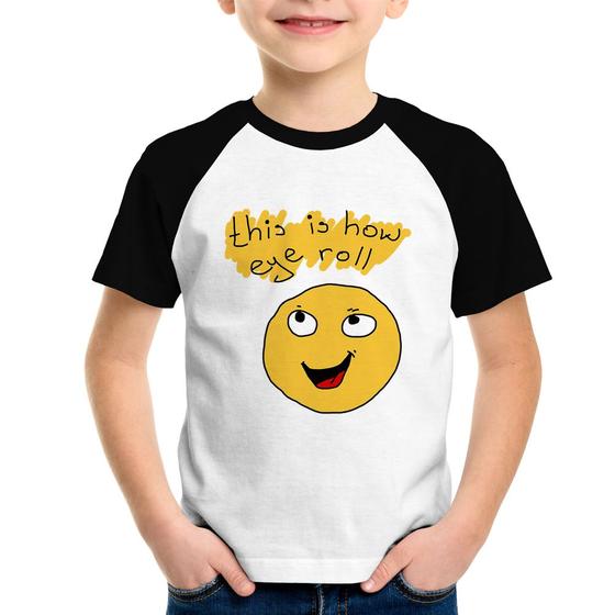 Imagem de Camiseta Raglan Infantil This Is How Eye Roll - Foca na Moda