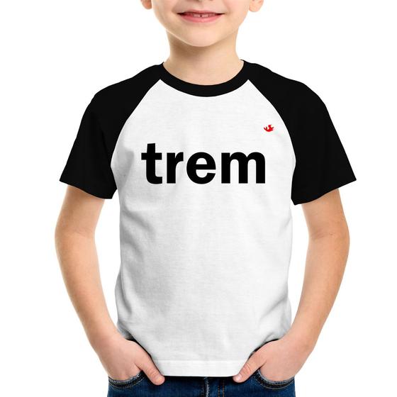 Imagem de Camiseta Raglan Infantil Trem - Foca na Moda