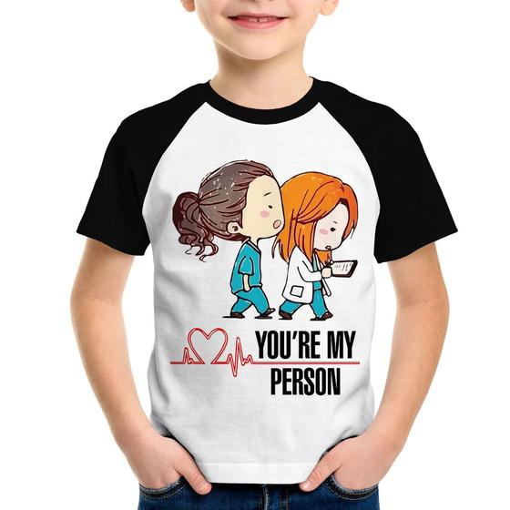 Imagem de Camiseta Raglan Infantil You're My Person - Foca na Moda