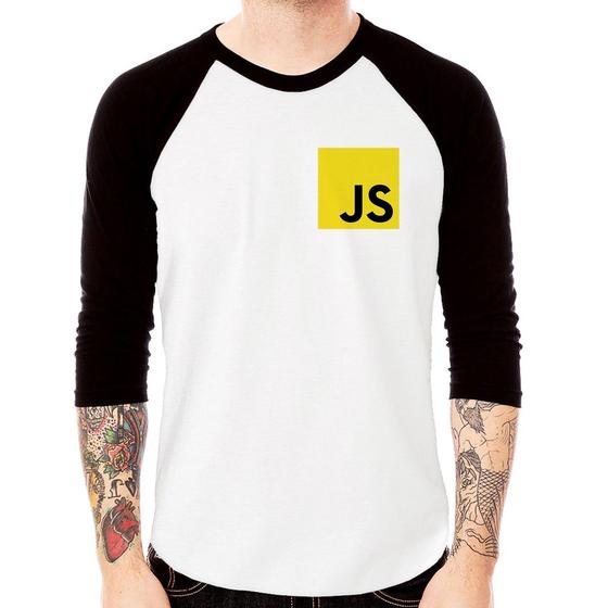 Imagem de Camiseta Raglan JavaScript Manga 3/4 - Foca na Moda