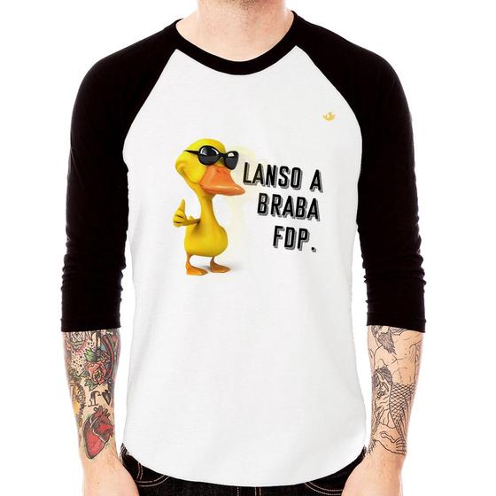 Imagem de Camiseta Raglan Lanso a braba fdp Manga 3/4 - Foca na Moda