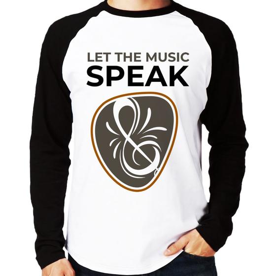 Imagem de Camiseta Raglan Let the music speak Manga Longa - Foca na Moda